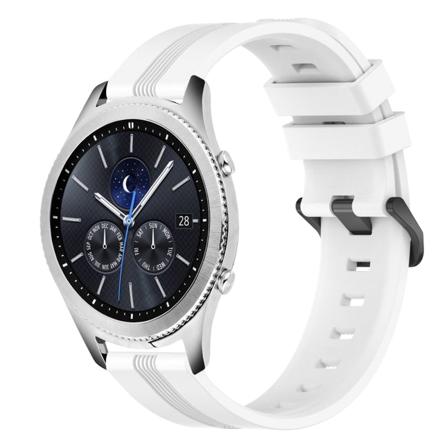 22mm Concave Striped Slicone Watch Band, For Samsung Gear S3 Classic, For Samsung Gear S3 Frontier