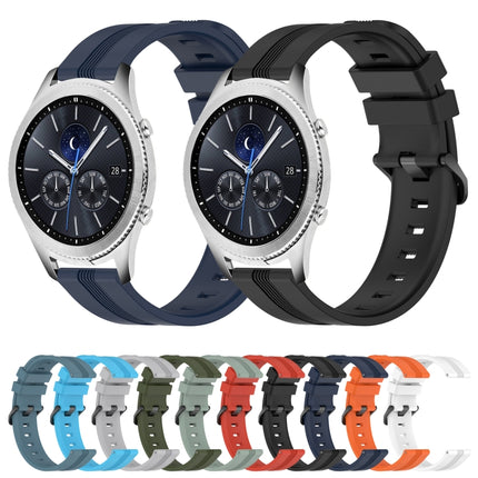 22mm Concave Striped Slicone Watch Band, For Samsung Gear S3 Classic, For Samsung Gear S3 Frontier