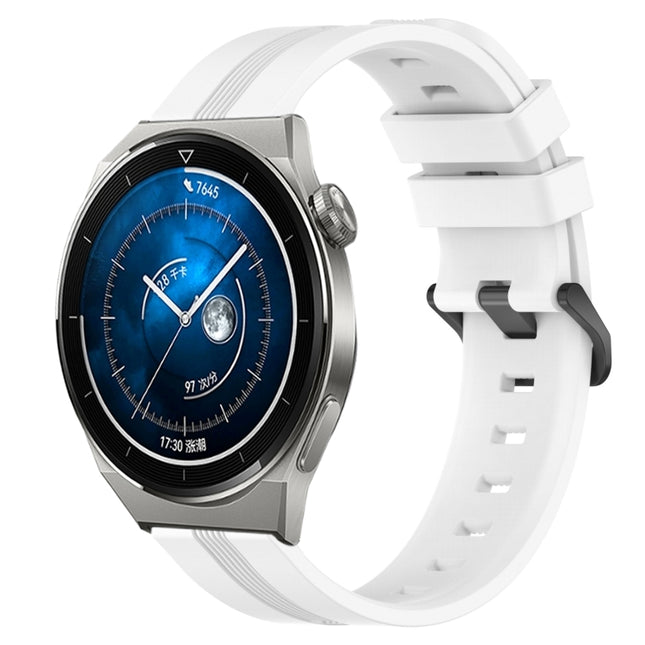 22mm Concave Striped Slicone Watch Band, For Huawei Watch GT3 Pro 46mm, For Huawei Watch Buds