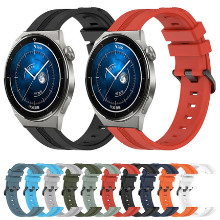 22mm Concave Striped Slicone Watch Band, For Huawei Watch GT3 Pro 46mm, For Huawei Watch Buds