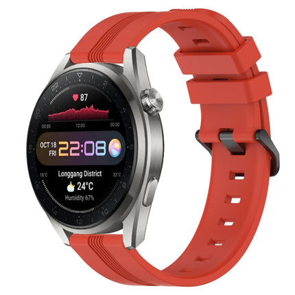 22mm Concave Striped Slicone Watch Band, For Huawei Watch 3 Pro New, For Huawei Watch GT3 46mm