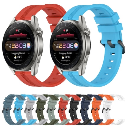 22mm Concave Striped Slicone Watch Band, For Huawei Watch 3 Pro New, For Huawei Watch GT3 46mm