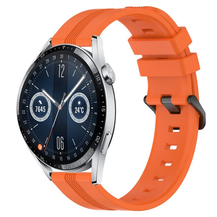 22mm Concave Striped Slicone Watch Band, For Huawei Watch 3 Pro New, For Huawei Watch GT3 46mm