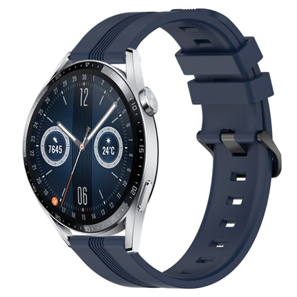 22mm Concave Striped Slicone Watch Band, For Huawei Watch 3 Pro New, For Huawei Watch GT3 46mm
