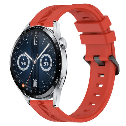 22mm Concave Striped Slicone Watch Band, For Huawei Watch 3 Pro New, For Huawei Watch GT3 46mm