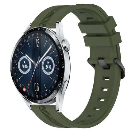 22mm Concave Striped Slicone Watch Band, For Huawei Watch 3 Pro New, For Huawei Watch GT3 46mm