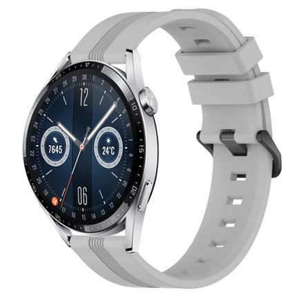 22mm Concave Striped Slicone Watch Band, For Huawei Watch 3 Pro New, For Huawei Watch GT3 46mm