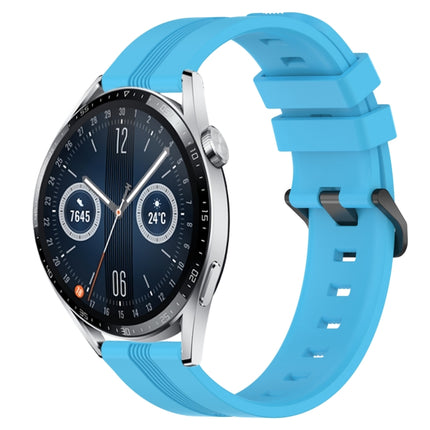 22mm Concave Striped Slicone Watch Band, For Huawei Watch 3 Pro New, For Huawei Watch GT3 46mm