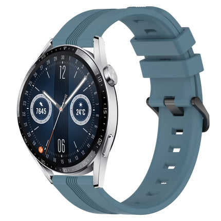 22mm Concave Striped Slicone Watch Band, For Huawei Watch 3 Pro New, For Huawei Watch GT3 46mm