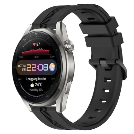22mm Concave Striped Slicone Watch Band, For Huawei Watch GT Runner, For Huawei Watch 3