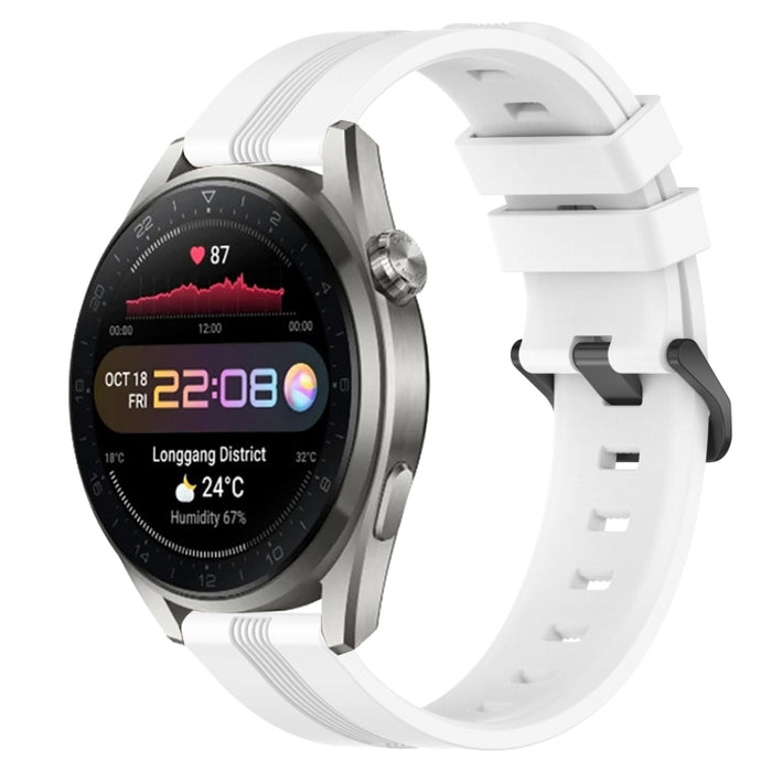 22mm Concave Striped Slicone Watch Band, For Huawei Watch 3 Pro, For Huawei GT2 Pro