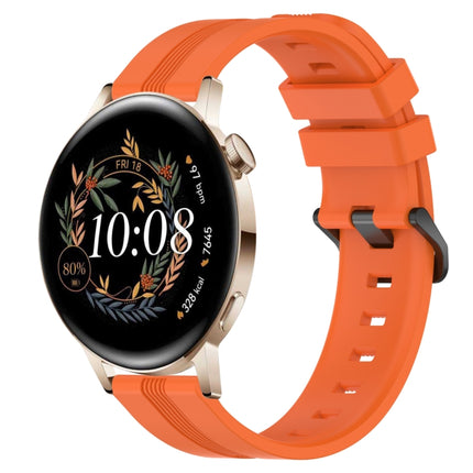 20mm Concave Striped Slicone Watch Band, For Huawei Watch GT3 Pro 43mm, For Huawei Watch GT3 42mm