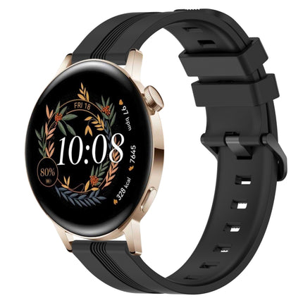 20mm Concave Striped Slicone Watch Band, For Huawei Watch GT3 Pro 43mm, For Huawei Watch GT3 42mm