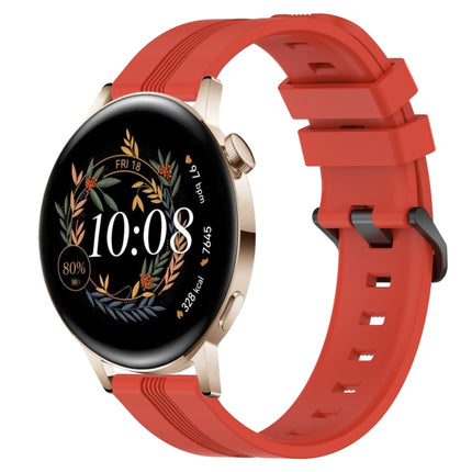 20mm Concave Striped Slicone Watch Band, For Huawei Watch GT3 Pro 43mm, For Huawei Watch GT3 42mm
