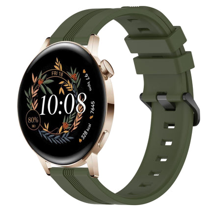 20mm Concave Striped Slicone Watch Band, For Huawei Watch GT3 Pro 43mm, For Huawei Watch GT3 42mm