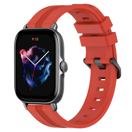 20mm Concave Striped Slicone Watch Band, For Amazfit GTS 4, For Amazfit GTS 3