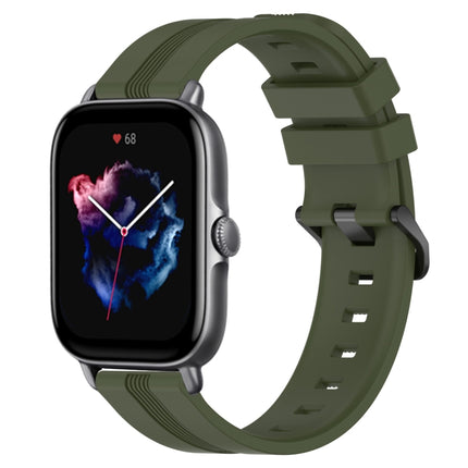 20mm Concave Striped Slicone Watch Band, For Amazfit GTS 4, For Amazfit GTS 3