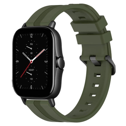 20mm Concave Striped Slicone Watch Band, For Amazfit GTS 2E, For Amazfit GTS 2 Mini