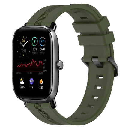 20mm Concave Striped Slicone Watch Band, For Amazfit GTS 2E, For Amazfit GTS 2 Mini