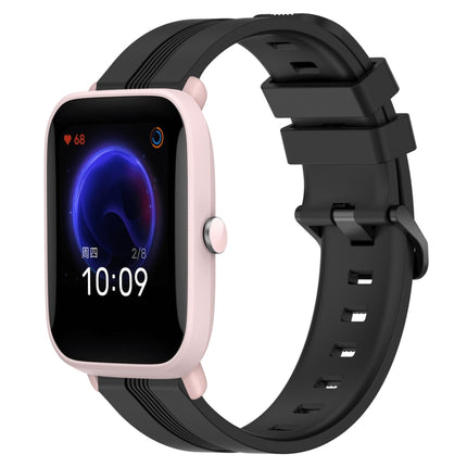 20mm Concave Striped Slicone Watch Band, For Amazfit GTR 42mm, For Amazfit Pop Pro