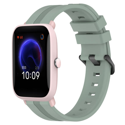20mm Concave Striped Slicone Watch Band, For Amazfit GTR 42mm, For Amazfit Pop Pro