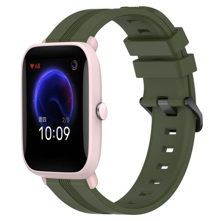 20mm Concave Striped Slicone Watch Band, For Amazfit GTR 42mm, For Amazfit Pop Pro