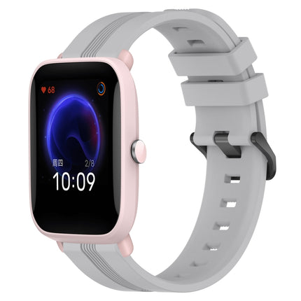 20mm Concave Striped Slicone Watch Band, For Amazfit GTR 42mm, For Amazfit Pop Pro
