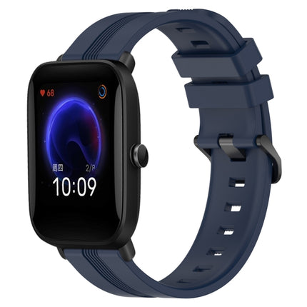 20mm Concave Striped Slicone Watch Band, For Amazfit Pop