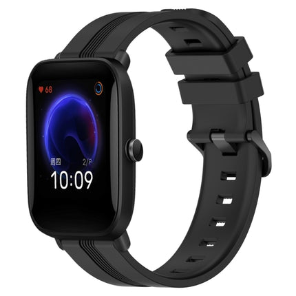 20mm Concave Striped Slicone Watch Band, For Amazfit Pop