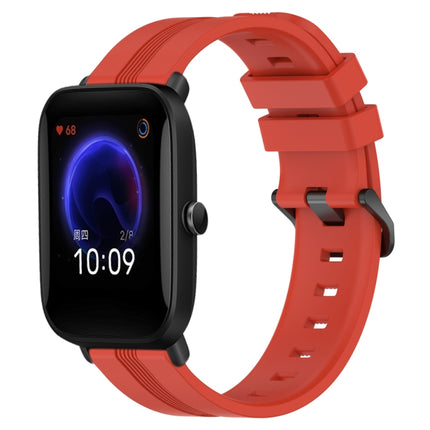 20mm Concave Striped Slicone Watch Band, For Amazfit Pop