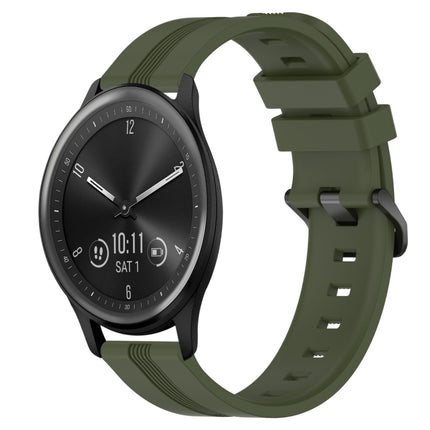 20mm Concave Striped Slicone Watch Band, For Garmin Vivomove Sport, For Garmin Venu 2 Plus