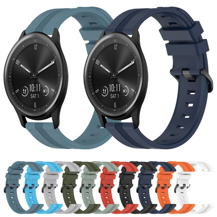 20mm Concave Striped Slicone Watch Band, For Garmin Vivomove Sport, For Garmin Venu 2 Plus