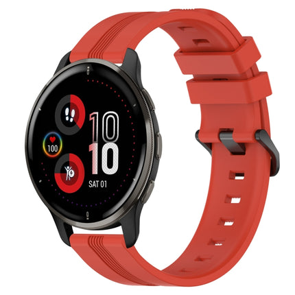 20mm Concave Striped Slicone Watch Band, For Garmin Vivomove Sport, For Garmin Venu 2 Plus