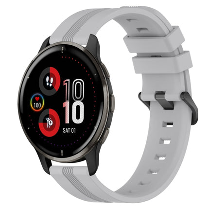 20mm Concave Striped Slicone Watch Band, For Garmin Vivomove Sport, For Garmin Venu 2 Plus