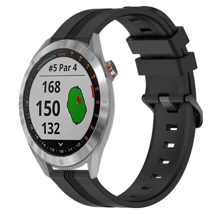 20mm Concave Striped Slicone Watch Band, For Garmin Approach S40, For Garmin Forerunner 158