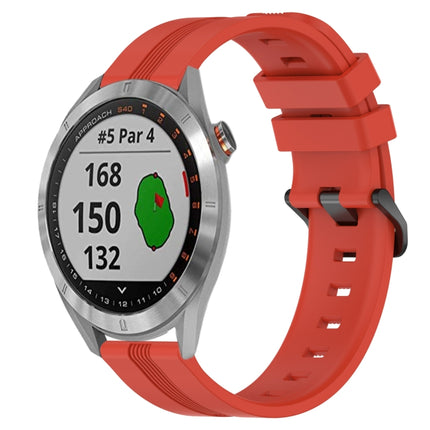 20mm Concave Striped Slicone Watch Band, For Garmin Approach S40, For Garmin Forerunner 158