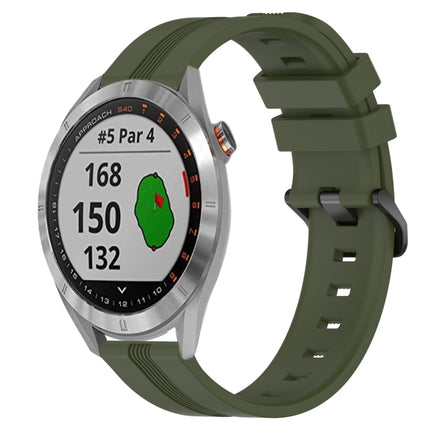 20mm Concave Striped Slicone Watch Band, For Garmin Approach S40, For Garmin Forerunner 158