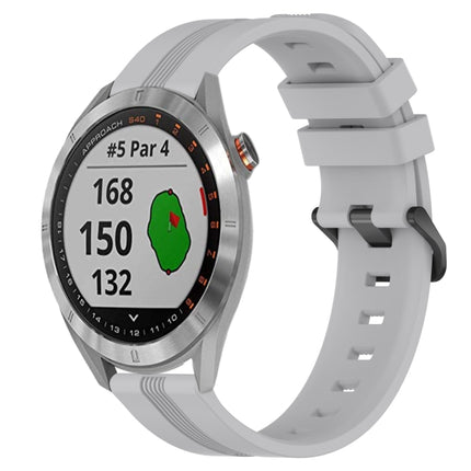 20mm Concave Striped Slicone Watch Band, For Garmin Approach S40, For Garmin Forerunner 158