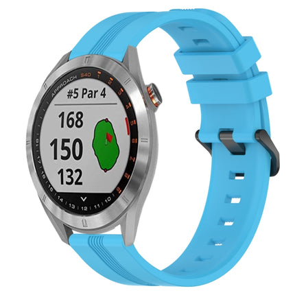 20mm Concave Striped Slicone Watch Band, For Garmin Approach S40, For Garmin Forerunner 158