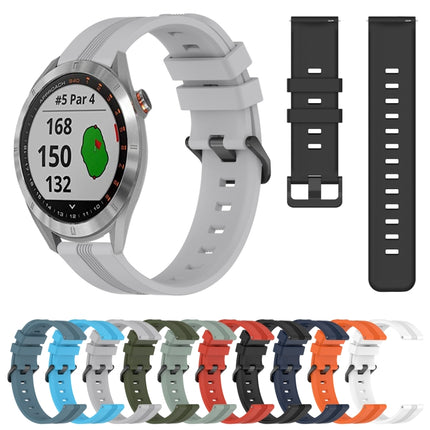 20mm Concave Striped Slicone Watch Band, For Garmin Approach S40, For Garmin Forerunner 158