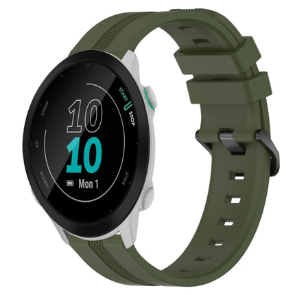 20mm Concave Striped Slicone Watch Band, For Garmin Approach S40, For Garmin Forerunner 158