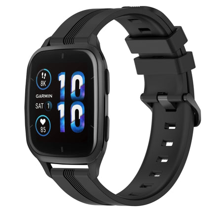 20mm Concave Striped Slicone Watch Band, For Garmin Forerunner Sq2, For Garmin Forerunner Sq2 Music