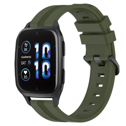 20mm Concave Striped Slicone Watch Band, For Garmin Forerunner Sq2, For Garmin Forerunner Sq2 Music