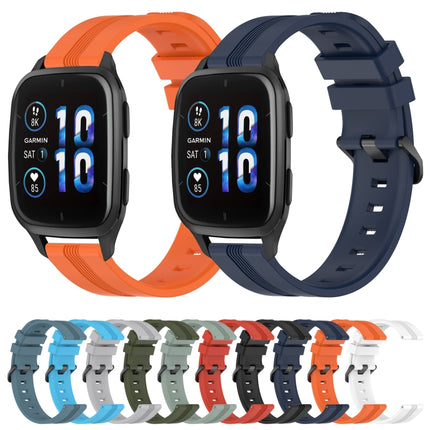 20mm Concave Striped Slicone Watch Band, For Garmin Forerunner Sq2, For Garmin Forerunner Sq2 Music