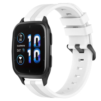 20mm Concave Striped Slicone Watch Band, For Garmin Forerunner Sq2, For Garmin Forerunner Sq2 Music