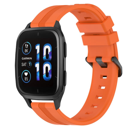 20mm Concave Striped Slicone Watch Band, For Garmin Forerunner Sq2, For Garmin Forerunner Sq2 Music