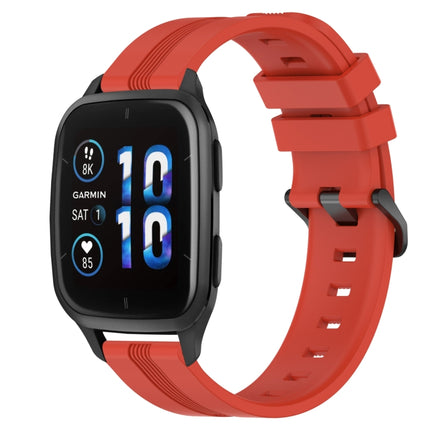 20mm Concave Striped Slicone Watch Band, For Garmin Forerunner Sq2, For Garmin Forerunner Sq2 Music