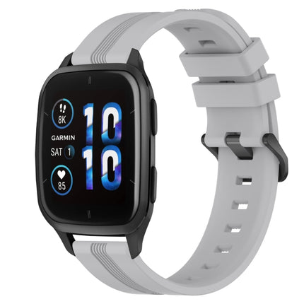 20mm Concave Striped Slicone Watch Band, For Garmin Forerunner Sq2, For Garmin Forerunner Sq2 Music
