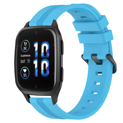 20mm Concave Striped Slicone Watch Band, For Garmin Forerunner Sq2, For Garmin Forerunner Sq2 Music