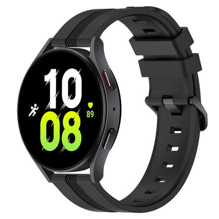 20mm Concave Striped Slicone Watch Band, For Samsung Galaxy Watch5 44mm, For Samsung Galaxy Watch 6 Classic 47mm